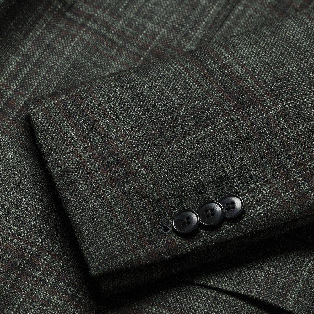 Элемент пиджака из ткани из шерсти и кашемира в темно зеленом оттенке